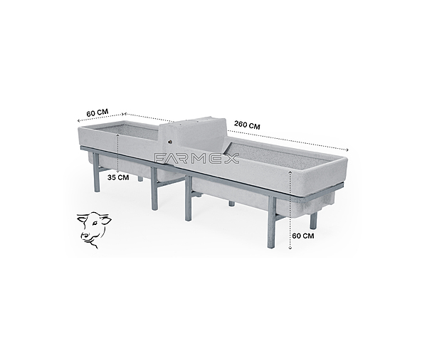 Farmex Drinker Trough 400L 60CM Twin