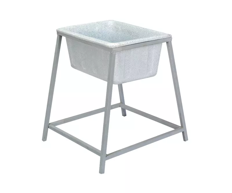 Farmex Feeder Trough 50L 80cm Solid Box showing dimensions-left side