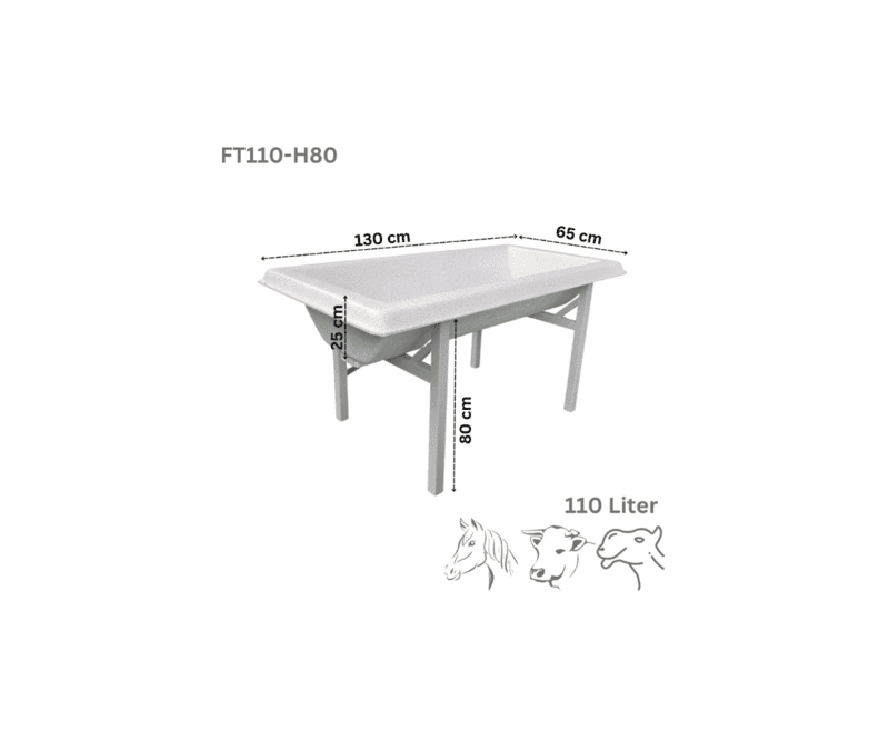 Farmex Trough 110 Liter for small camel, cattle and horse - 80cm Stand