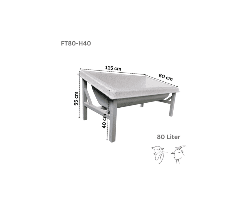 Farmex Feeder Trough 80L 40CM made from pure polymer for sheep and goats