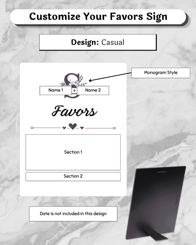 Favors Easel - 8x10"