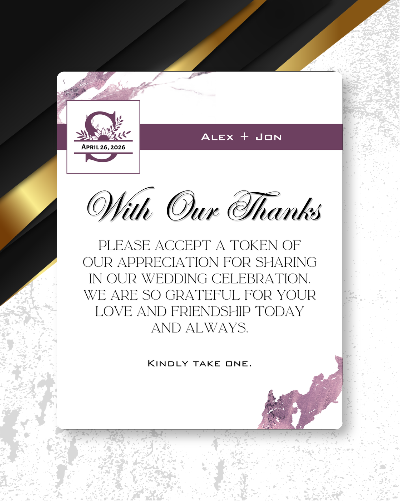 Knot Series Reception Easel Signs