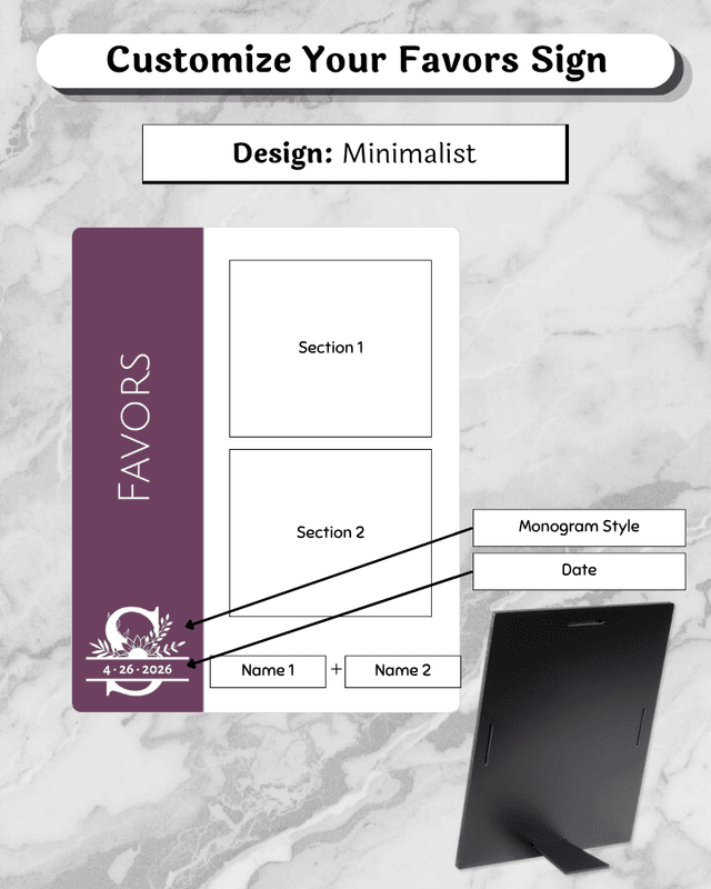 Favors Easel - 8x10"