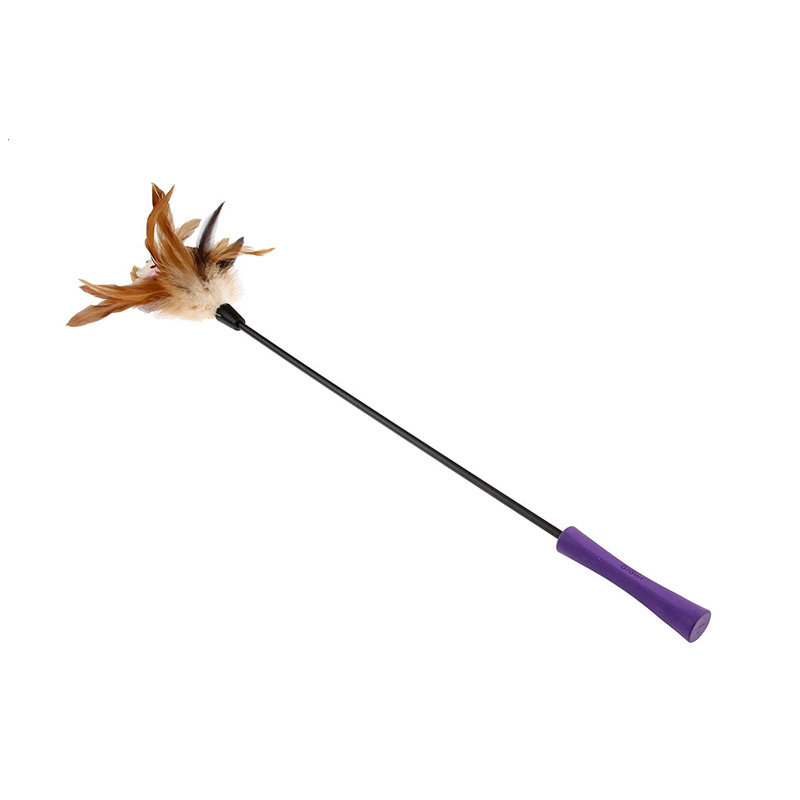 Feather Teaser with Natural Plush Tail and TPR Handle (Purple) Feather Teaser with Natural Plush Tail and TPR Handle (Purple)