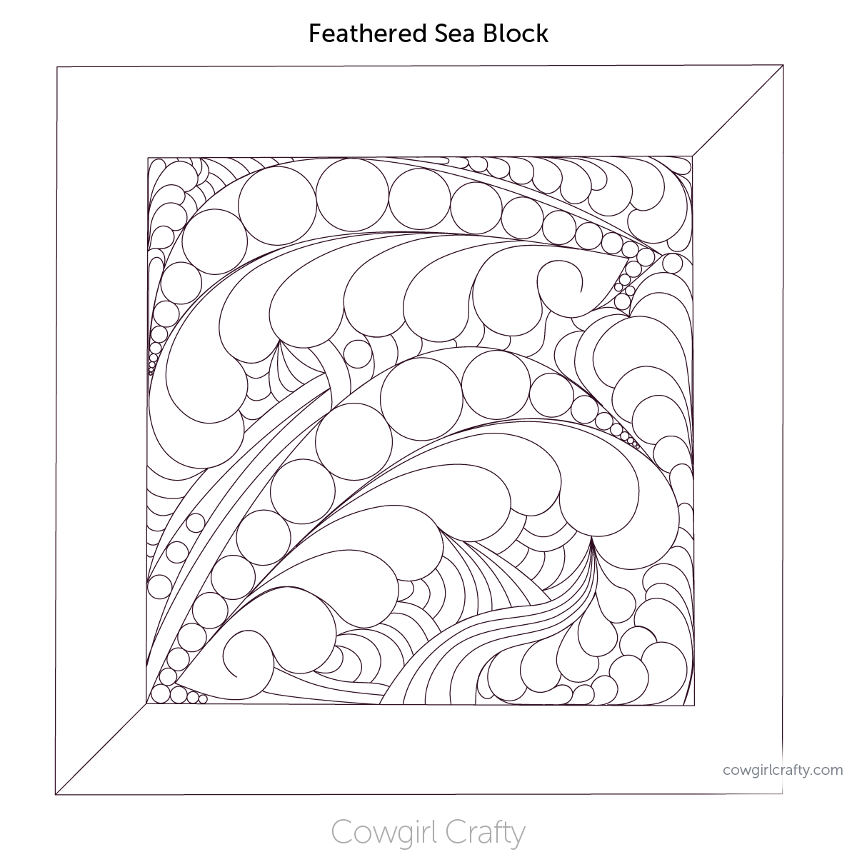 Feathered Sea Point-to-Point and Block | Digital Longarm Quilting Patter