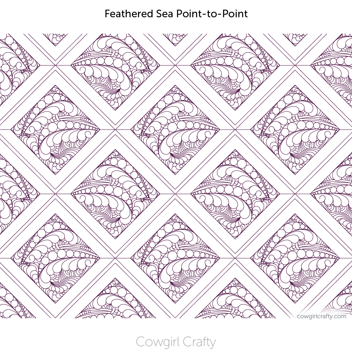 Feathered Sea Point-to-Point and Block | Digital Longarm Quilting Patter