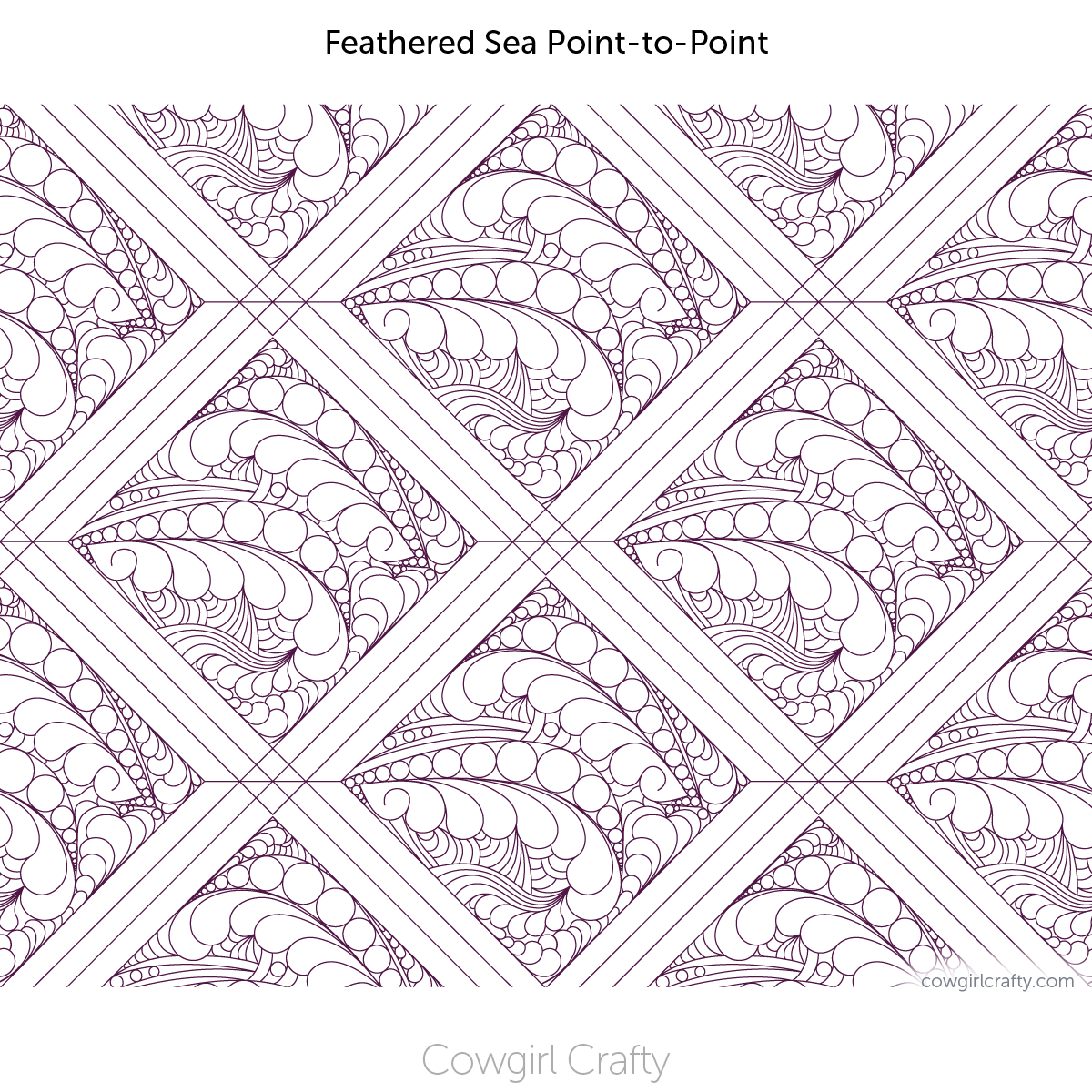 Feathered Sea Point-to-Point and Block | Digital Longarm Quilting Patter