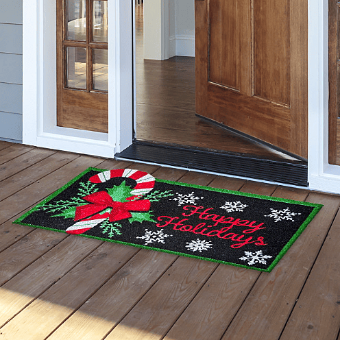 Festive Candy Canes Coir Doormat – 18 x 30
