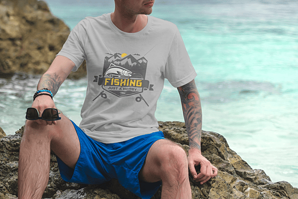 Fishing Just A Hobbie Silver BELLA + CANVAS Unisex T-shirt