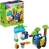 Fisher Price Mega Bloks Green Town Charge & Go Bus