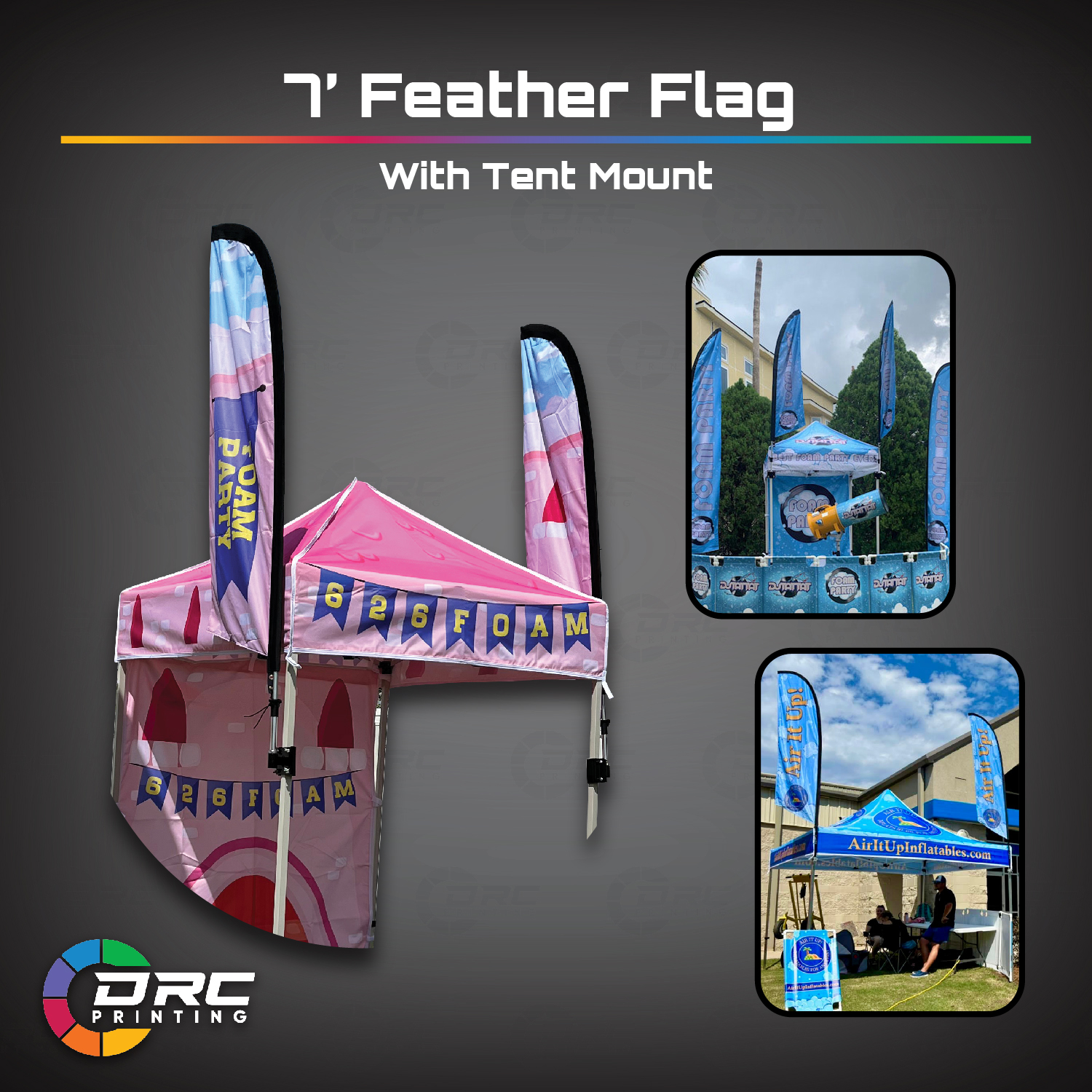 7ft Feather Flag with Tent Mount