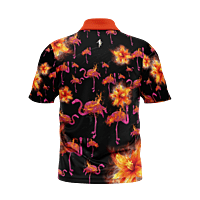 Unleashed Flaming Flamingo Performance Golf Polo (Black) Unleashed Flaming Flamingo Performance Golf Polo (Black)