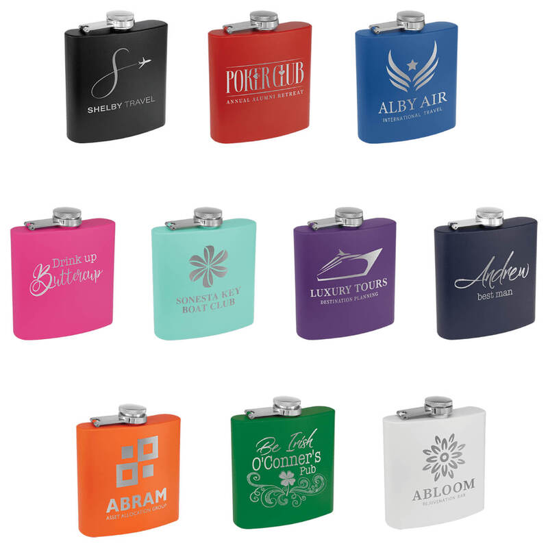 6 oz. Matte Powder Coated Flask