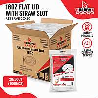 Flat lid with Straw Slot 16oz Reserve 20/50