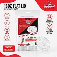 Flat lid with Straw Slot 16oz Reserve 20/50