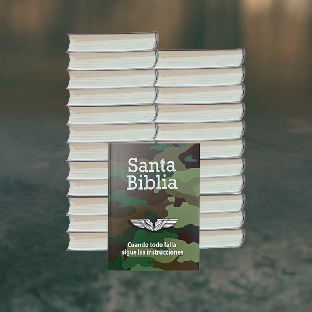 Santa Biblia Portada  Ejercito / Cubierta Flexible / Letra Grande - Caja de 24 unidades