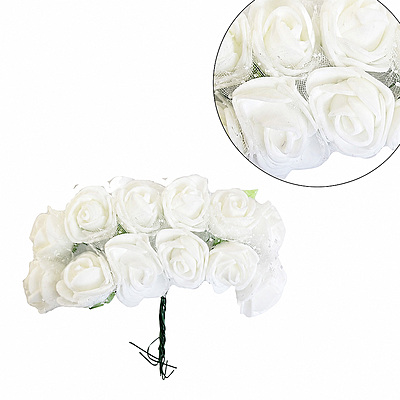 Flor Foamy Blanca Paquete X 144 Unidades 