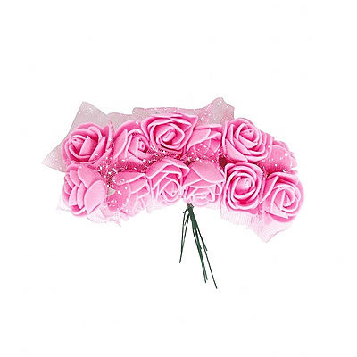 Flor Foamy Fucsia Oscuro Paquete X 144 Unidades 