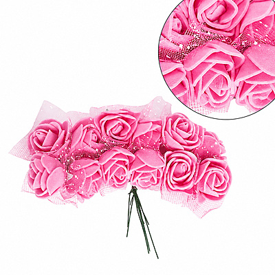 Flor Foamy Fucsia Oscuro Paquete X 144 Unidades