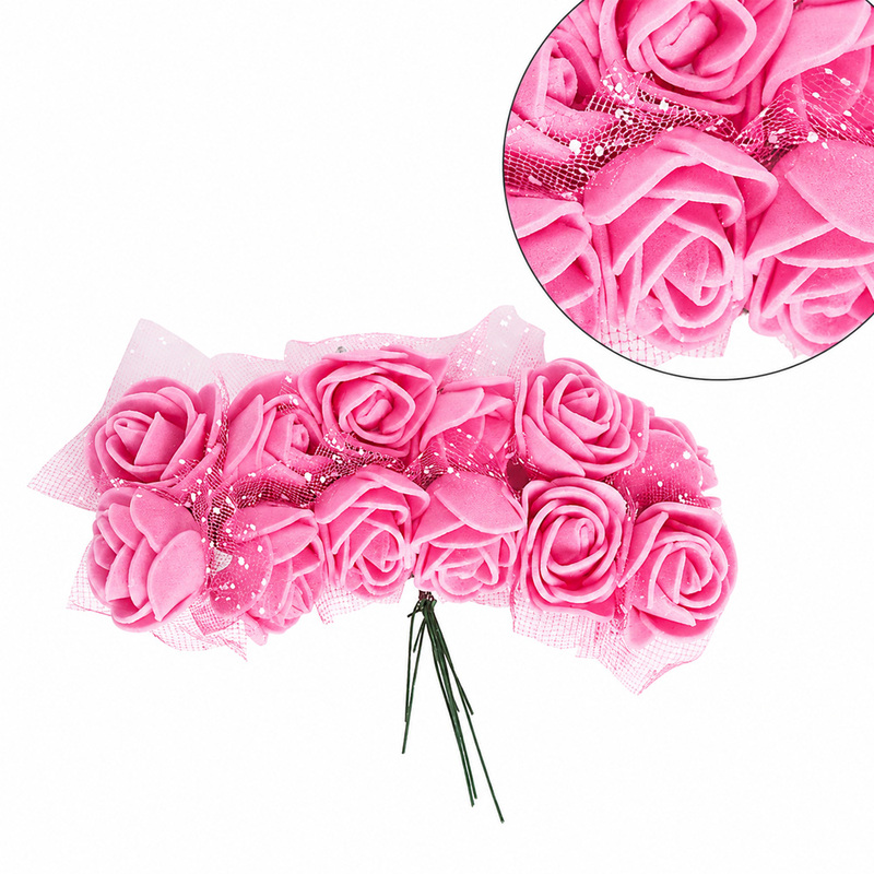 Flor Foamy Fucsia Oscuro Paquete X 144 Unidades