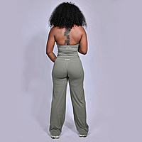Flow state Ruched V-Neck Halter Top Set