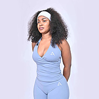 Flow state Ruched V-Neck Halter Top Set