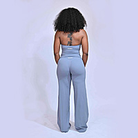 Flow state Ruched V-Neck Halter Top Set