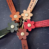 Leather Flower Keyring