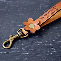 Leather Flower Keyring