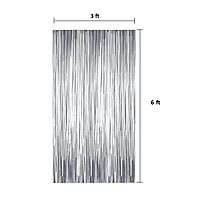 Silver Foil Fringe Curtains for Party Decoration - Large (3ft X 5.5 ft)