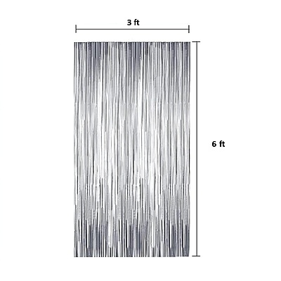 Silver Foil Fringe Curtains for Party Decoration - Large (3ft X 5.5 ft)