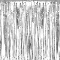 Silver Foil Fringe Curtains for Party Decoration-Large