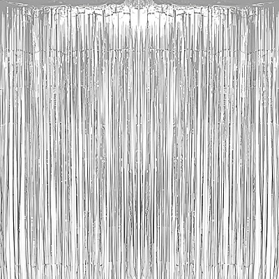Silver Foil Fringe Curtains for Party Decoration-Large