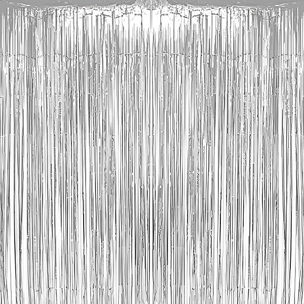 Silver Foil Fringe Curtains for Party Decoration-Large