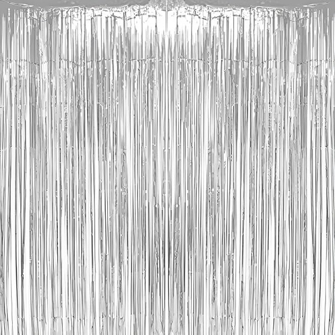 Silver Foil Fringe Curtains for Party Decoration-Large