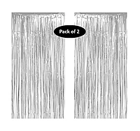 Silver Foil Fringe Curtains for Party Decoration - Large (3ft X 5.5 ft)