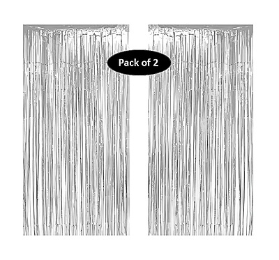 Silver Foil Fringe Curtains for Party Decoration - Large (3ft X 5.5 ft)
