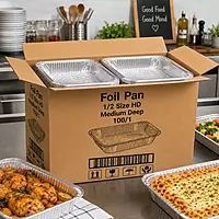 Foil Pan 1/2 Size HD Medium Deep 100/1