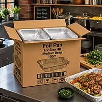 Foil Pan 1/2 Size HD Medium Deep 100/1