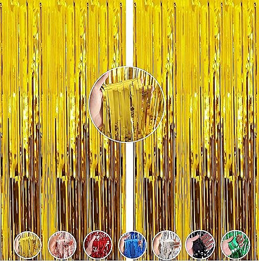 Golden Foil Fringe Curtains for Party Decoration