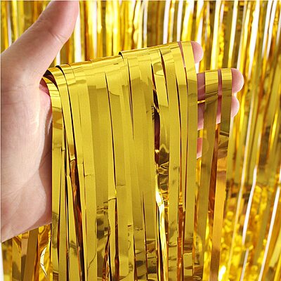 Golden Foil Fringe Curtains for Party Decoration