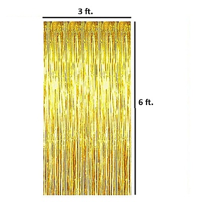 Golden Foil Fringe Curtains for Party Decoration-Large