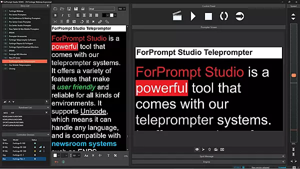 FORPROMPT  STUDIO  NEWS-DGL UPGRADED VERSION TELEPROMPTER SOFTWARE - DONGLE VERSION