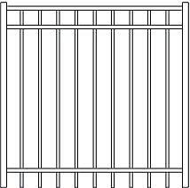 Fortress VERSAI 3 Rail Flat Top Steel Gates-Gloss Black Fortress VERSAI 3 Rail Flat Top Steel Gates-Gloss Black