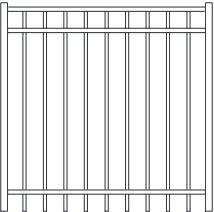 Fortress VERSAI 3 Rail Flat Top Steel Gates-Gloss Black Fortress VERSAI 3 Rail Flat Top Steel Gates-Gloss Black
