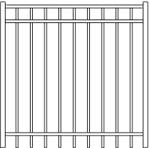 Fortress VERSAI 3 Rail Flat Top Steel Gates-Gloss Black Fortress VERSAI 3 Rail Flat Top Steel Gates-Gloss Black