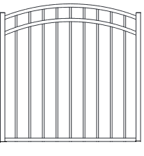 Fortress ATHENS 3-Rail FT/FB 54" High Arched Gates-Gloss Black Fortress ATHENS 3-Rail FT/FB 54" High Arched Gates-Gloss Black