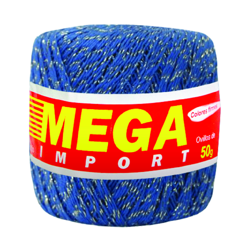 Hilo De Algodon Lurex 2550 Azul Rey Paquete X 6 Ovillos X 50Gramos