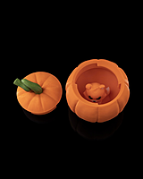 Fox in a Pumpkin Keychain Container