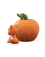 Fox in a Pumpkin Keychain Container